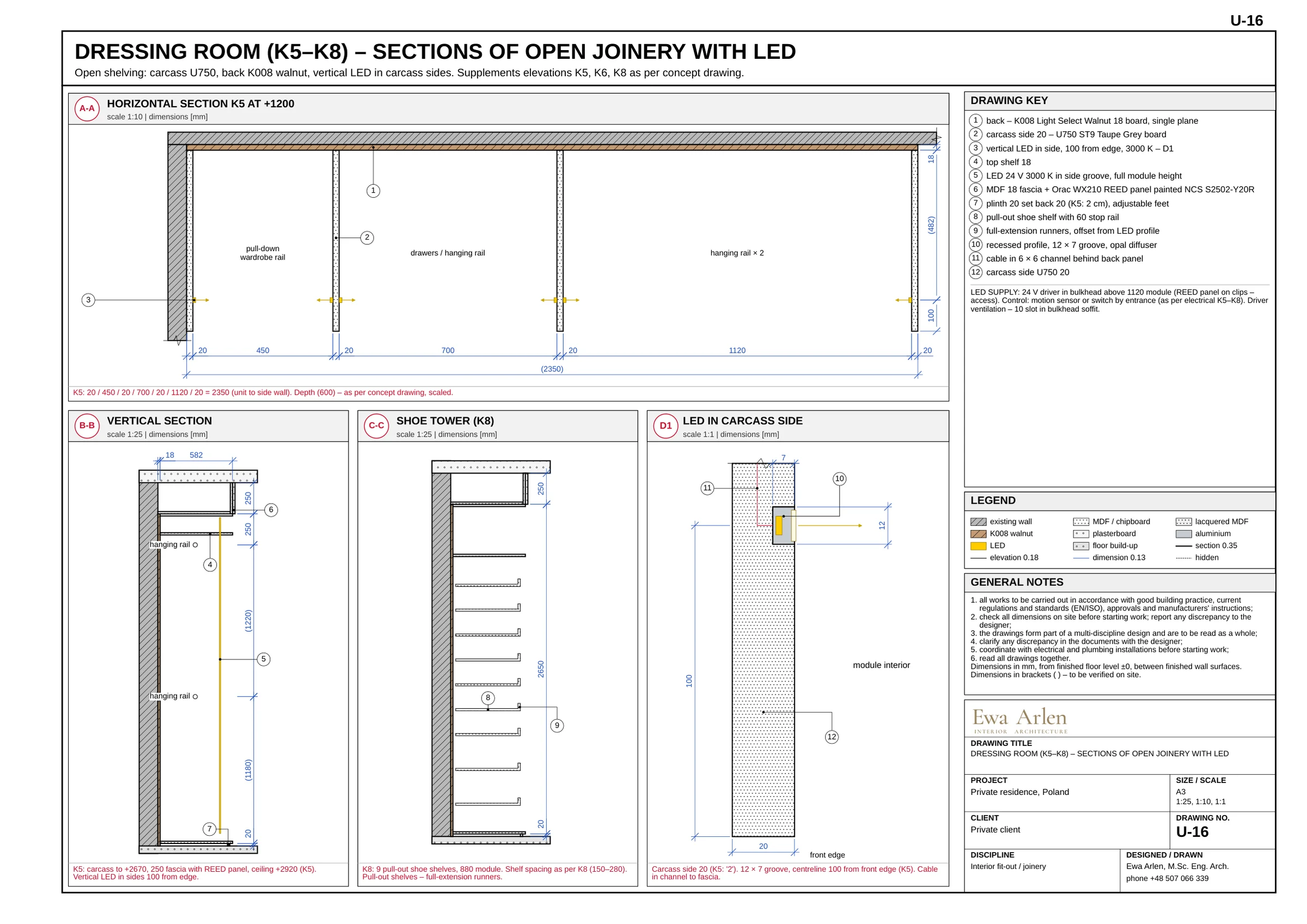 U-16 — Wardrobe sections